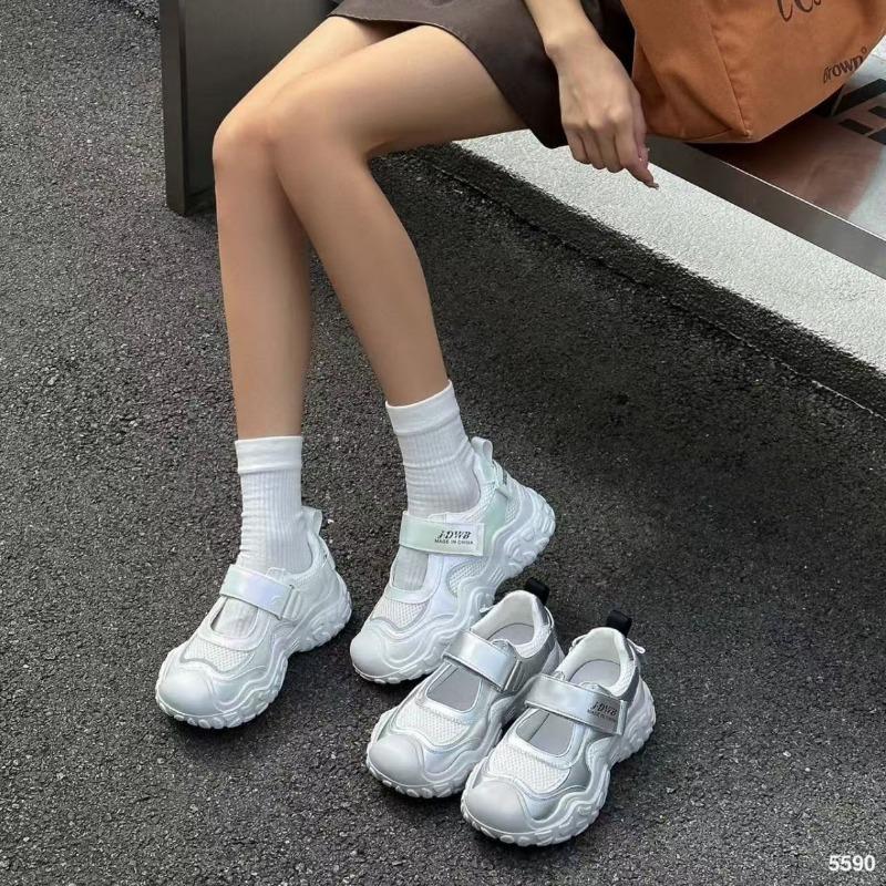 Frühling und Sommer neue modische atmungsaktive Mesh Klettverschluss Dad Schuhe Plateau lässige Sport Damenschuhe vielseitig