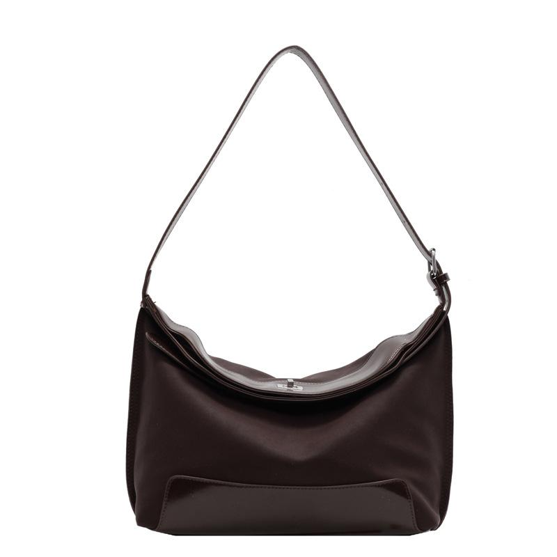 Today's popular contrasting color canvas small bag women's new fashionable versatile messenger bag one shoulder underarm dumpling bag