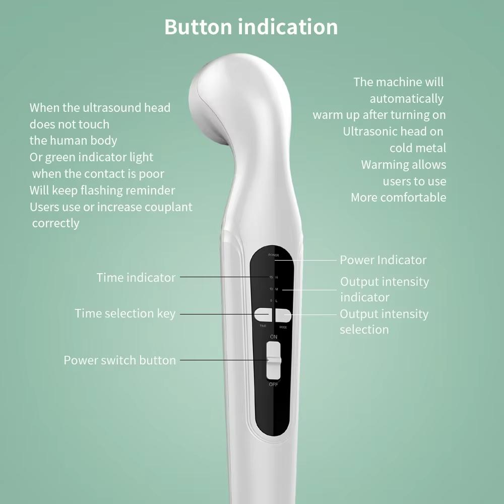 Portable Ultrasonic Body Massager, Handheld Adjustable Intensity for Waist Arm Leg Full Body Muscle Soothing & Relaxation