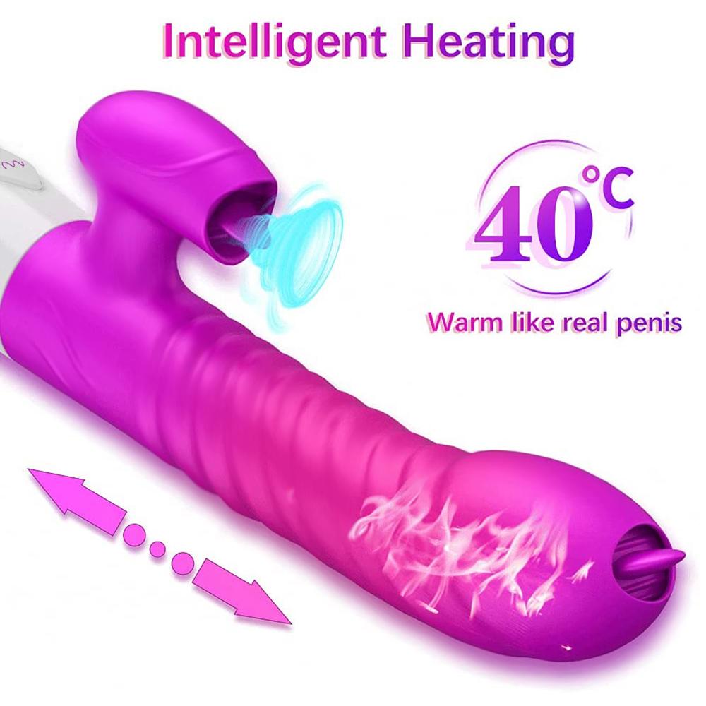 Vibrator For Women 2 In 1 Licking Machine Clitoris Stimulator G-spot Powerful Vibro Dildo Wand Female Clit Sucker Adult Sex Toys
