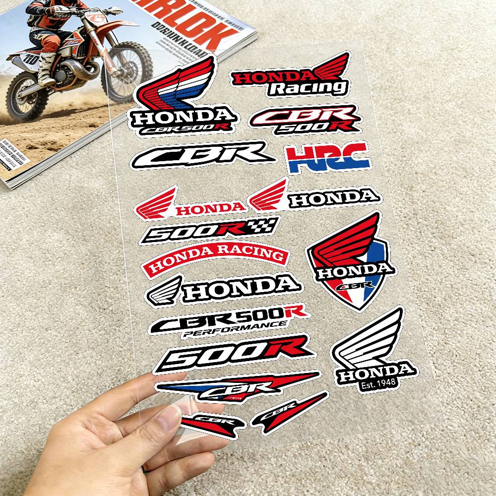 AQU1 FOR HONDA CBR500R Reflective motorcycle stickers, 3M safety warning at night in the dark scooter helmets