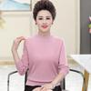 Women's 100% Pure Wool Sweater - Thick, Half High Neck for Middle-aged & Elderly, Autumn/Winter