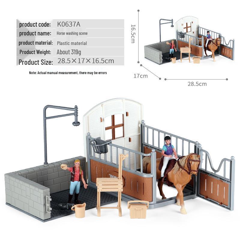 Animal Model Ranch Set: Chicken, Dog, Cow, Sheep, Horse Miniature Toy Scene
