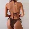 Stringa Marrone Solido Scollo a Triangolo Micro Bikini Perizoma 2026 Costume da Bagno Sexy Donna Costumi da Bagno Rugosi Costume da Bagno Set Bikini Mujer