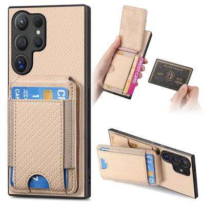 Carbon Leder Brieftasche Kartensteckplatz Abdeckung für Samsung Galaxy A16 A06 A36 A56 A55 A35 5G S25 S24 S22 Ultra Plus S23 S21 FE Telefon Fall