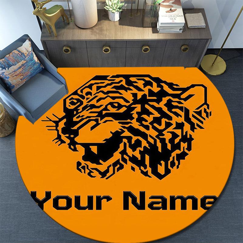 Custom Name,Hull City A.F.C pattern round rug,Carpet Rug for Living Room Bedroom Playroom ,Non-slip Floor Mat,Holiday Gifts and Birthday Gifts.