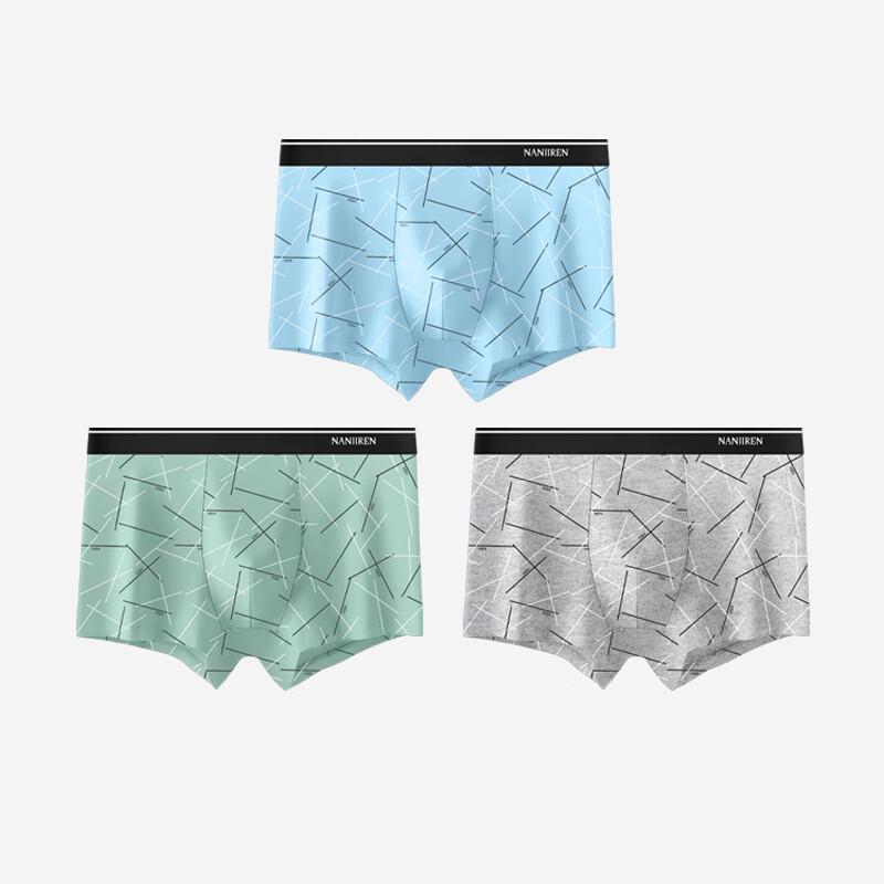 Nanjiren Men's Cotton Antibacterial Boxer Briefs