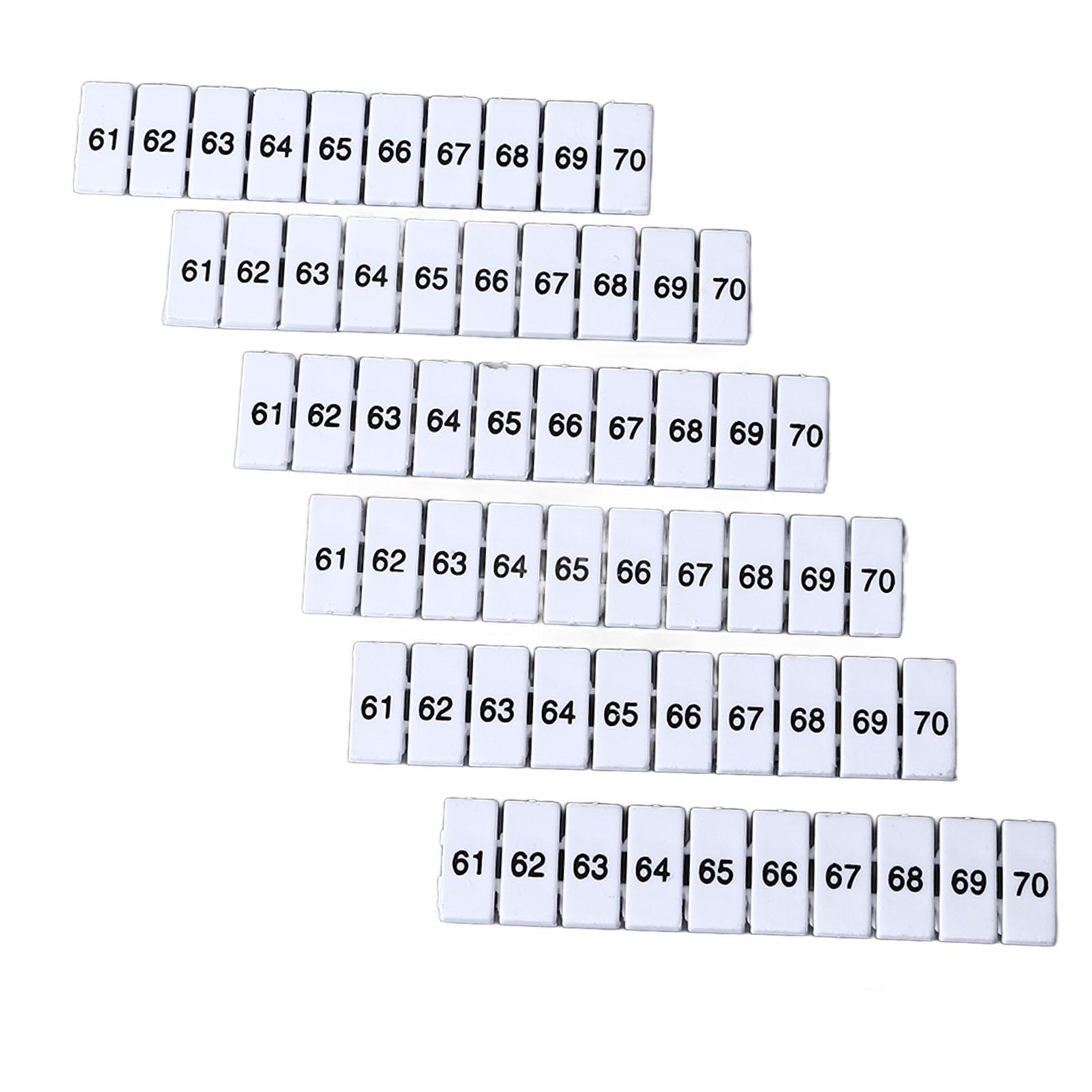 

100 шт. Маркувальні мітки для клем UK3N Нейлонова маркувальна стрічка для клемних блоків Установка пресового типу ZB5