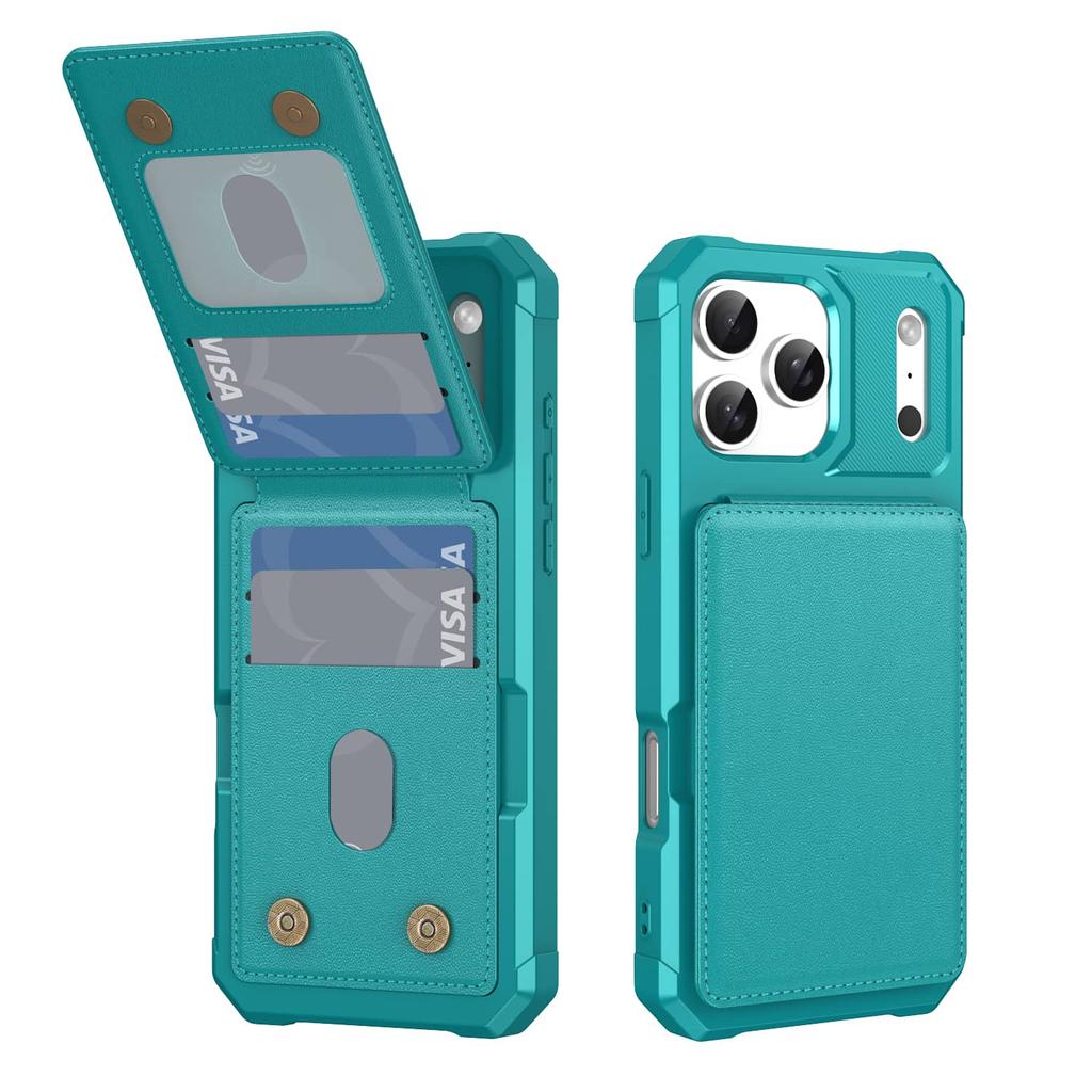 Wallet Case for iPhone 17 Pro Max/Air/17 Pro/17 with Card Slots, Flip Magnetic Closure Kickstand TPU Bumper Protective Cover