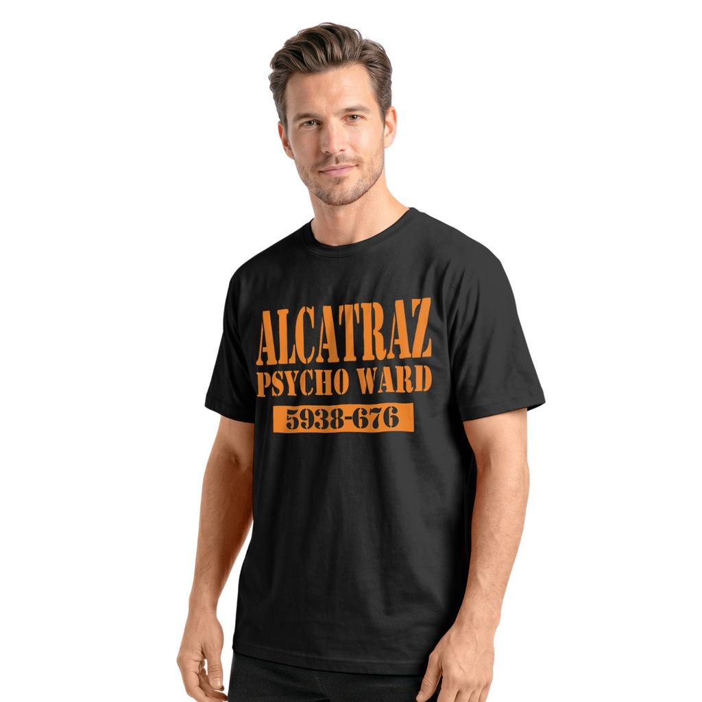 Alcatraz Psycho Station T-Shirt | Halloween Kostüm Geschenk Gefängnis Verbrechen Star Tee