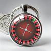 Roulette Wheel Embossed Keychain: Trendy Time Gem & Creative Metal Pendant Accessory