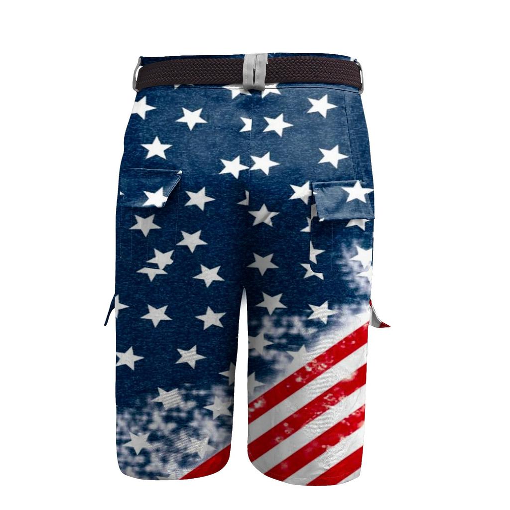 Herren Unabhängigkeitstag Bedruckte Mehrfach-Taschen Workwear Shorts