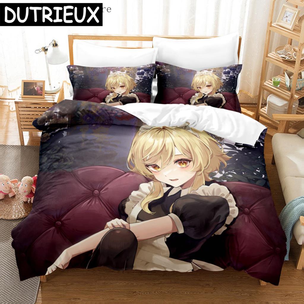 

Anime Genshin Impact Lumine Duvet Cover Cartoon Girl Bedding Sets Twin Double Bed Set For Home Textiles EU single(135x200cm)