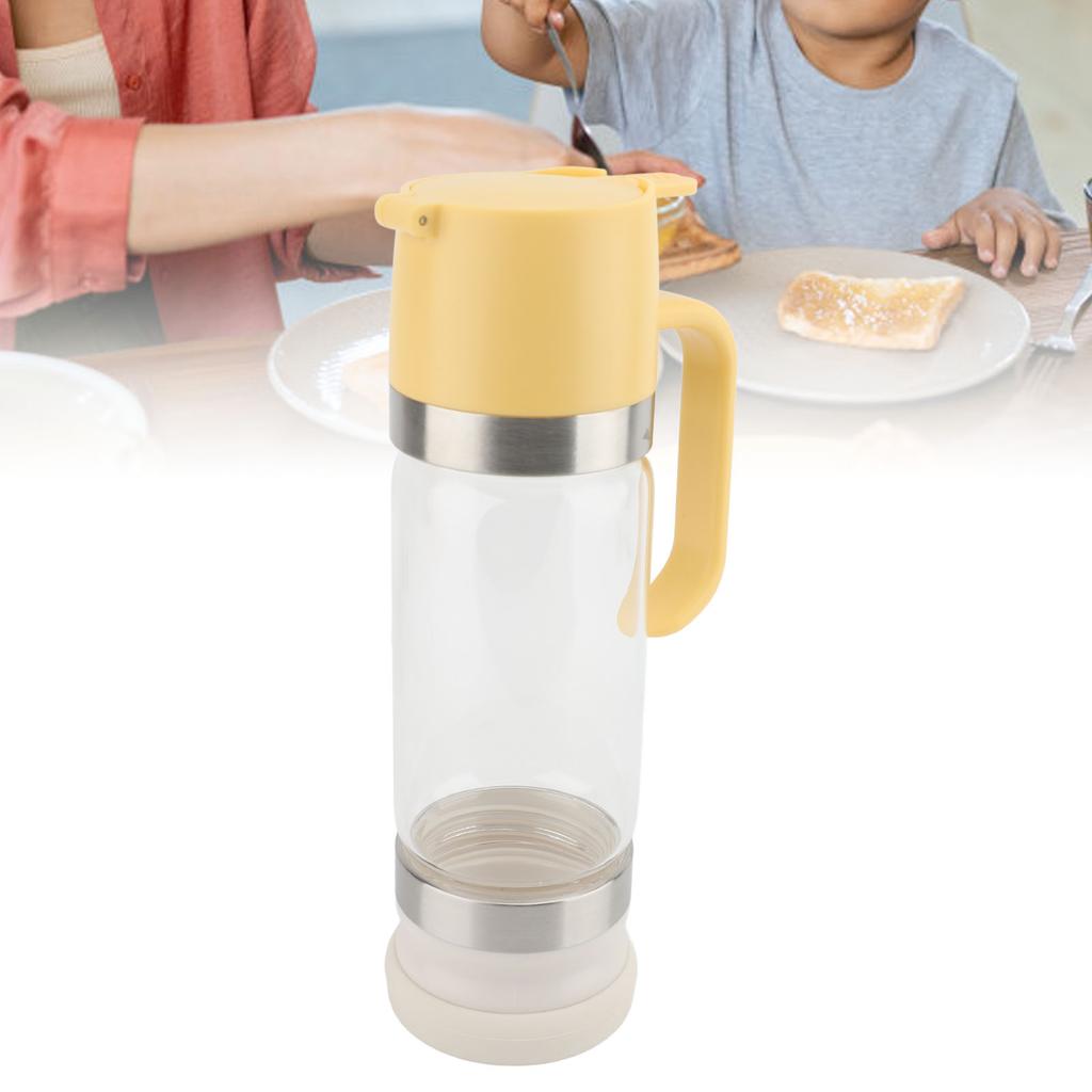 Honey Dispenser 350ml Clear Glass Syrup Dispenser with Handle Prevent Dripping Honey Container for Coffee Shops Restaurants Home