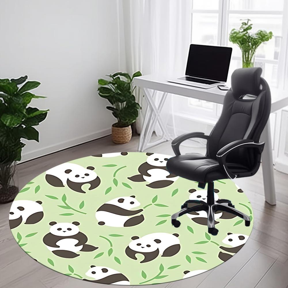 1pc Panda Bamboo Office Round Area Rug, Indoor Mat Suitable For Office, Under Office Chairs Bedroom Living Room Home Decor, Room Deco