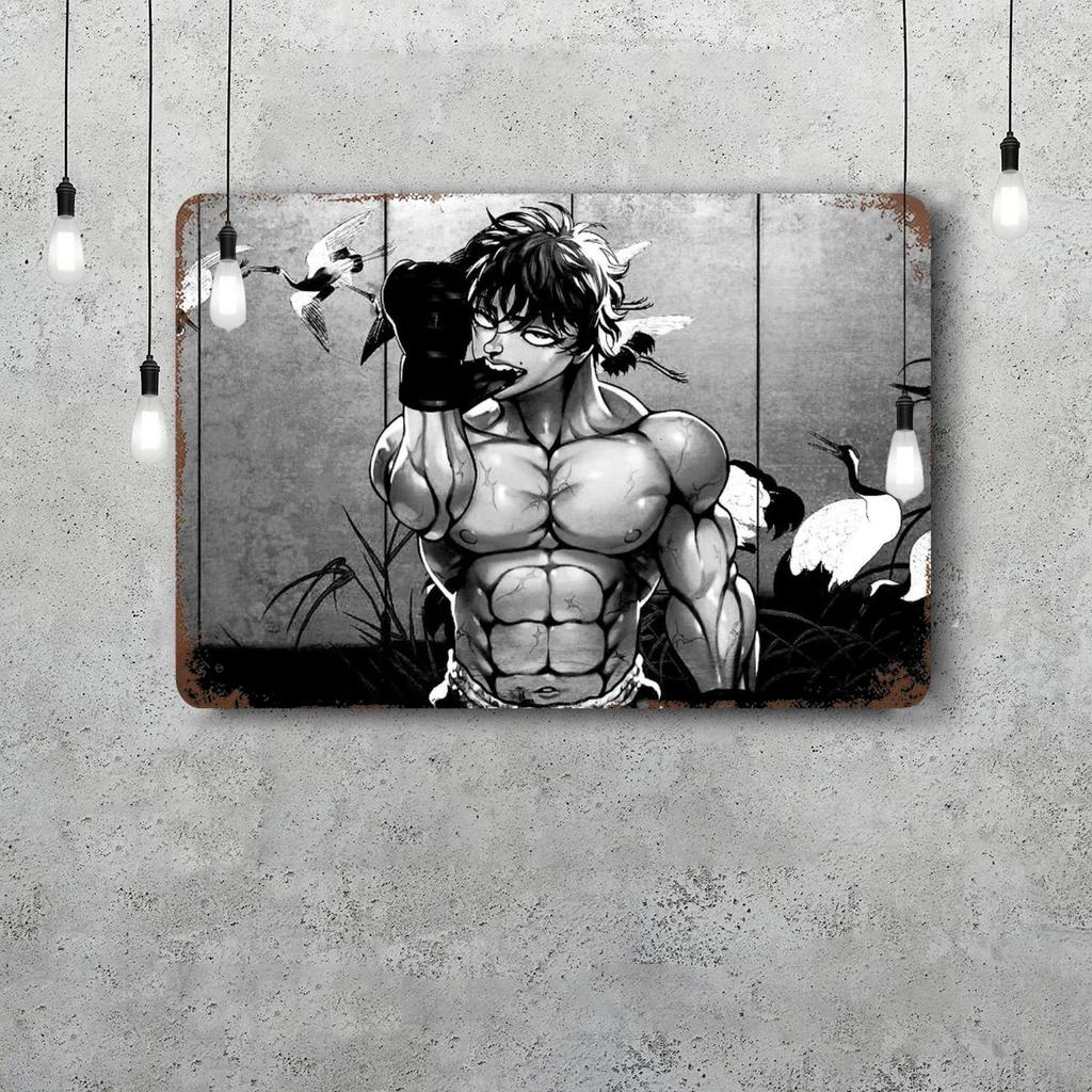 baki hanma Metal Signs wall decor Vintage Tin Signs Captain Metal Poster Decor for Bar Pub Club Wall Decoration