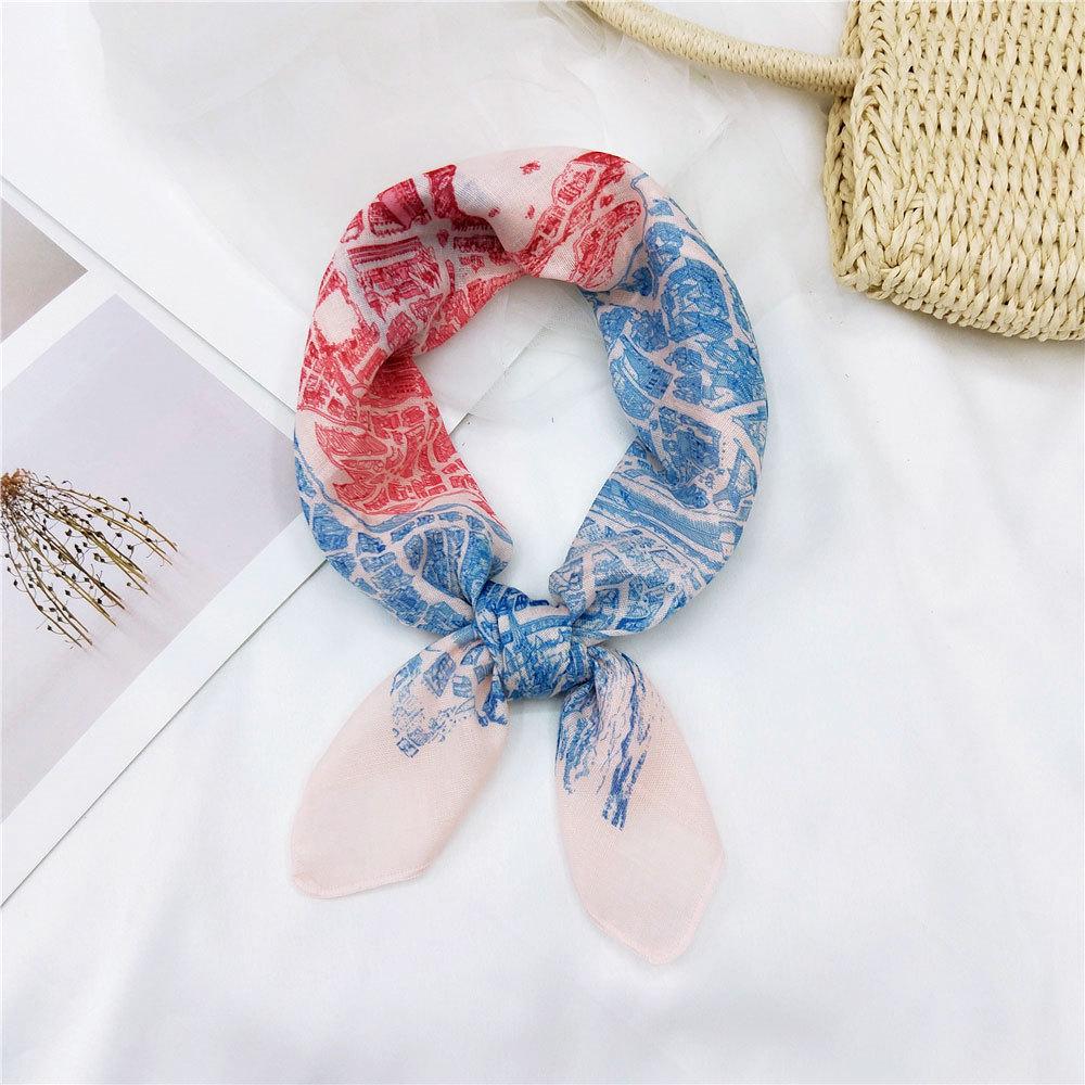 Versatile Cotton Linen Silk Scarf: Spring & Autumn Unisex Small Square Neck & Head Accessory