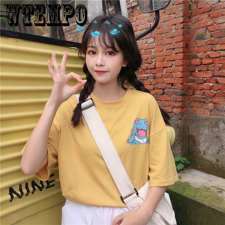 

summer large size loose casual female short sleeve print female tops fashion Harajuku letter T-shirt
