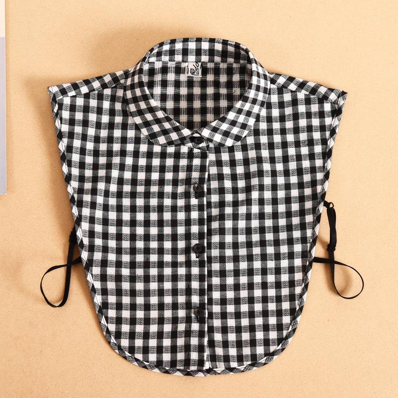 Leopard Print Shirt Fake Collar For Women Detachable Collar False Lapel Collar Shirt Removable Plaid Half Shirt  Faux Col