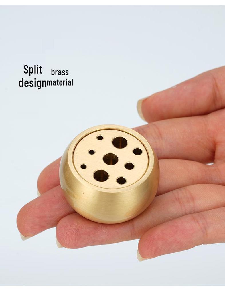 Zen Brass Multi-Hole Tibetan Incense Holder - Ash-Free Mini Tray