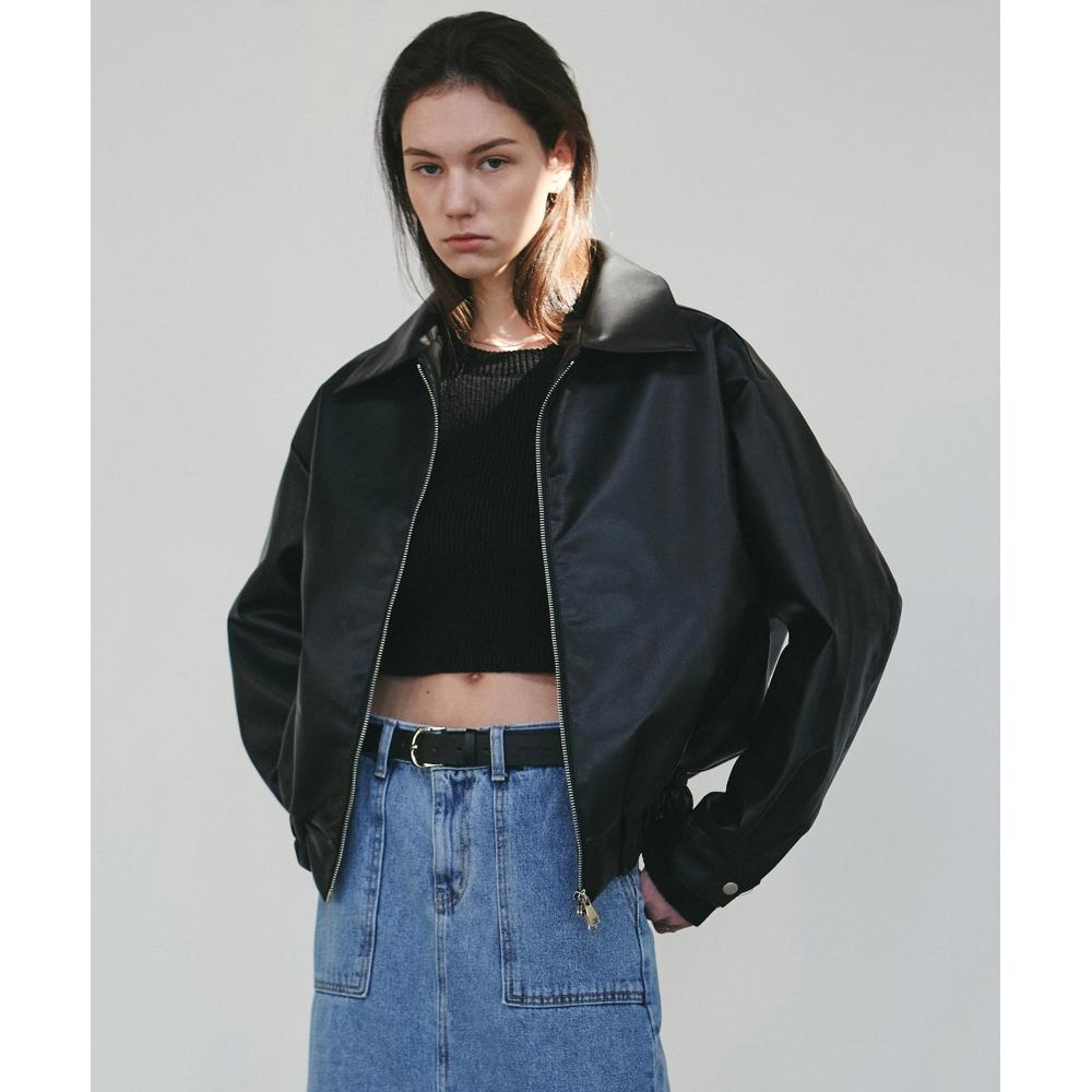

NICKNICOLE NICOLE VEGAN LEATHER BLOUSONBLACK