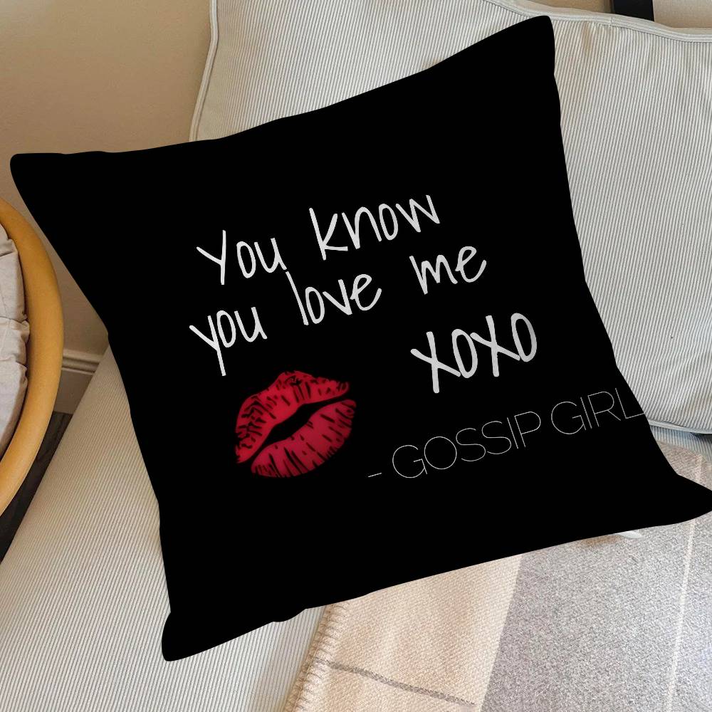 Pillowcases Home Bedding Decorative Pillow Cover Wedding Super Soft Pillow Case Movie G-Gossip G-Girl Logo Peach skin 18*18(CM)-1Pcs