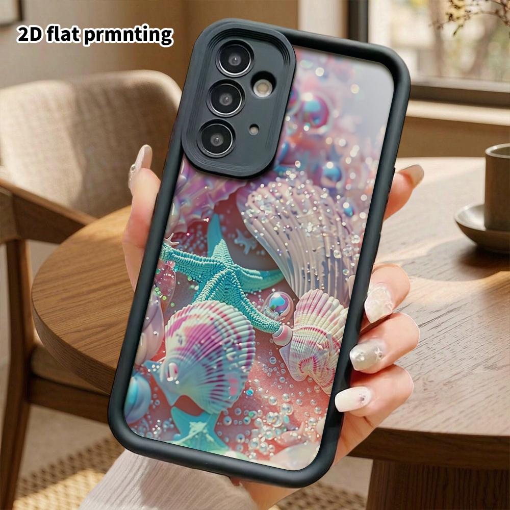 Phone Case: 2D Flat Samsung Galaxy A34 A35 M05 M06 S20 S22 S21 FE Plus 5G Layered Protective Case, Shell Starfish, Christmas and Halloween Gift