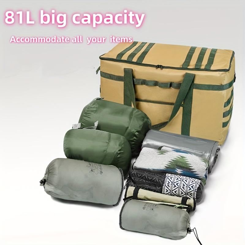 Borsa Portaoggetti Multifunzionale da Esterno 53/81L, Grande Capacità Viaggio e Campeggio Picnic Tenda Sacco a Pelo, Borsa Portatile Impermeabile