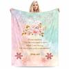 Floral Quote Pastel Keep Warm, Ideal for Home DecorFlannel Blanket for Bedroom, Living Room, Sofa, and Nap