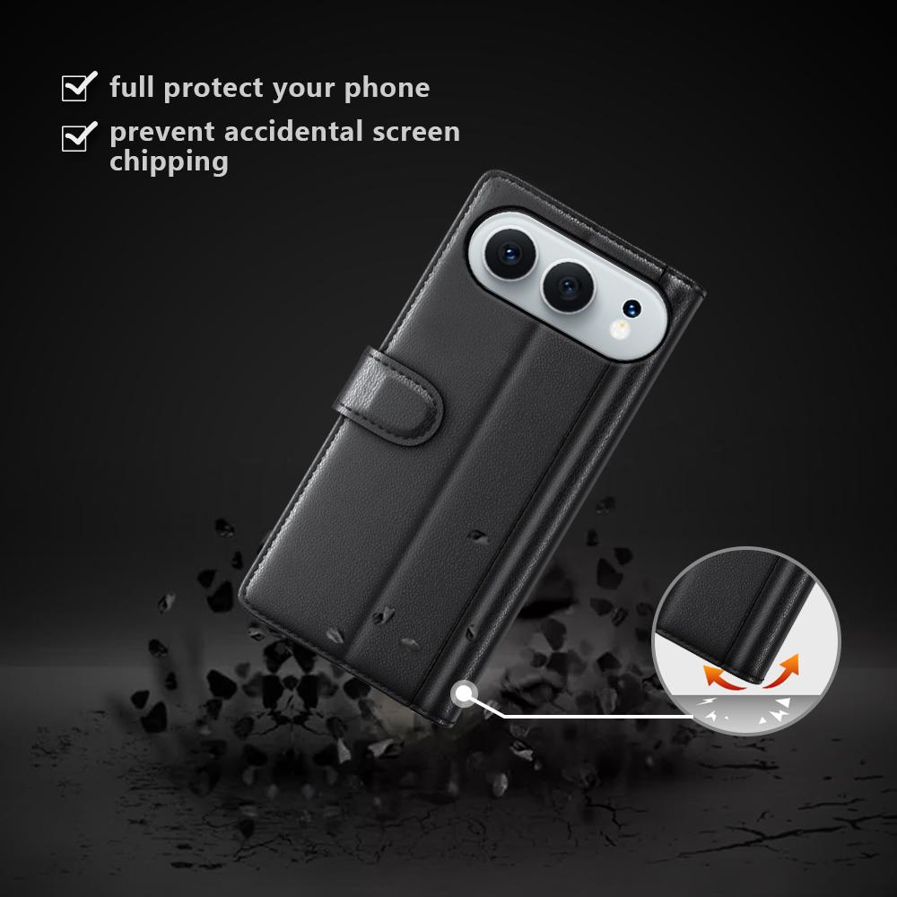 For Honor 500 5G Case Genuine Split Leather Phone Cover with Wallet Stand