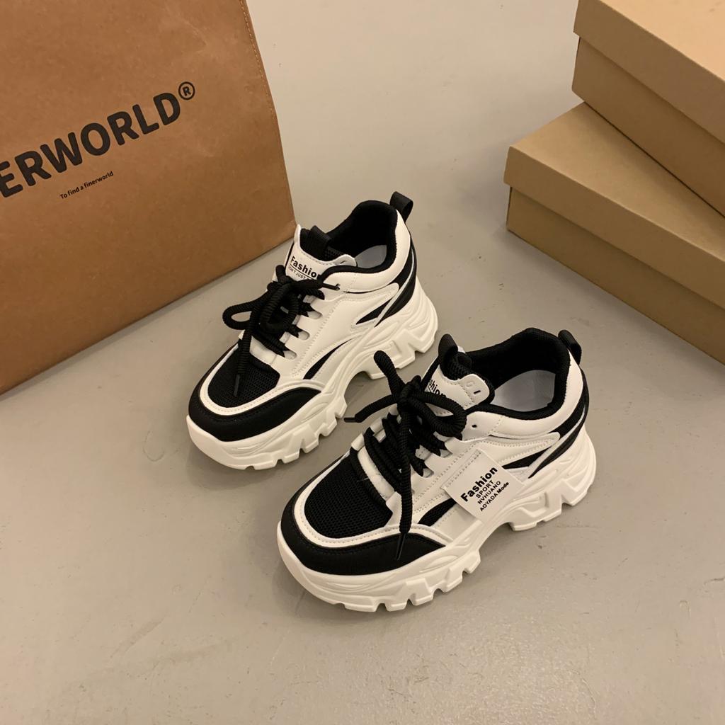 2025 new spring thick-soled inner height increase dad shoes women's small height sports shoes versatile and popular women's shoes