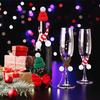 Cute Christmas Decoration DIY Mini Christmas Knitted Hat Plush Yarn Finger Cap Mini Red Christmas Santa Claus Hat Home Decor
