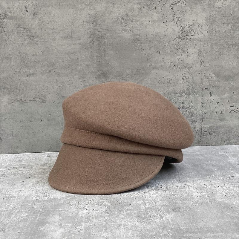 Japanese Yuanfeng Short Brim Woolen Equestrian Hat Peaked Hat Children Felt Hat Solid Color Newsboy Hat Knight Hat