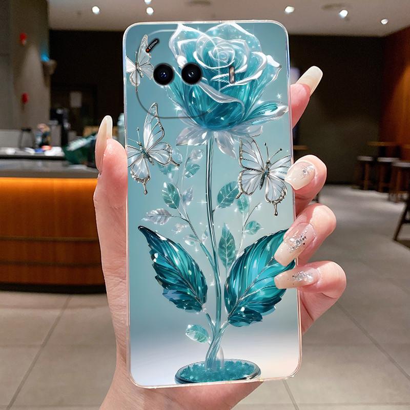 Phone Case For Vivo IQOO Z11 Turbo Fundas Capa Butterfly Bow Protective Casing Transparent Soft Silicone TPU Cover Coque