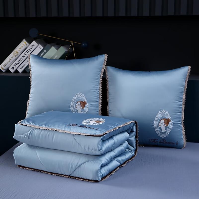 

Multi-functional Silk Embroidered Pillow Quilt and Air Conditioning Blanket