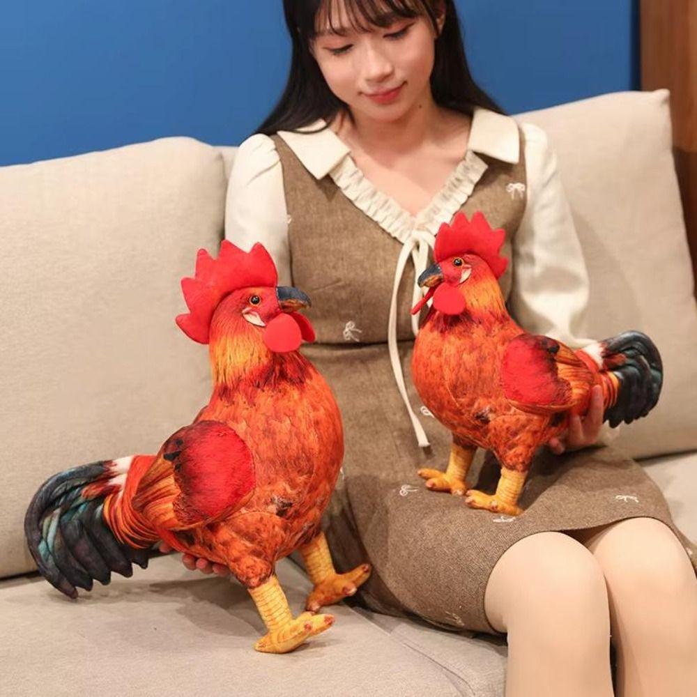 30/48cm Chicken Stuffed Toy Cute Game Stuffed Doll Simulation Rooster Plush Toys  Home Decor