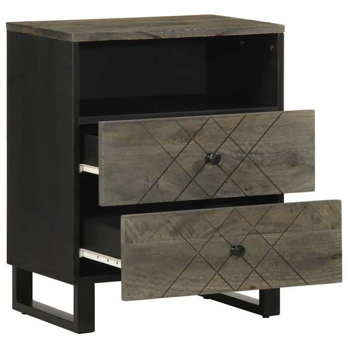 VidaXL Table de chevet noir 50x33x62 cm bois de manguier solide, table d'appoint, armoire de lit, table d'appoint pour la 4017694