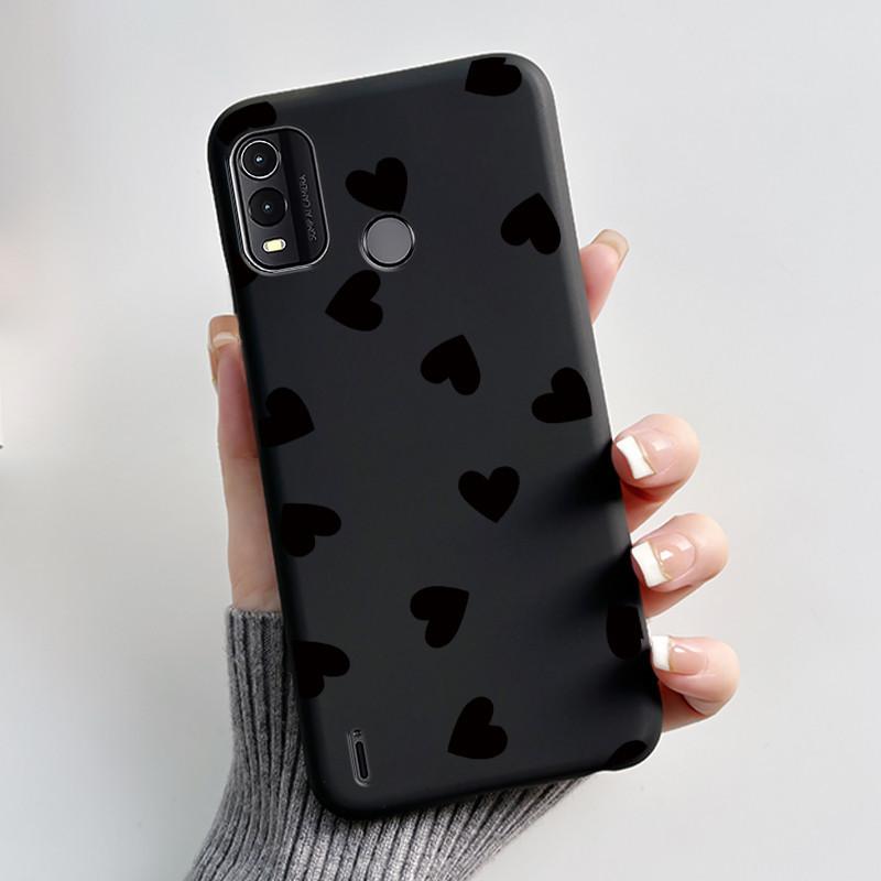 Dreamy Black Case For Nokia G11 Plus Elegant Butterfly Wildflower Pattern Shell With Jelly Color Shockproof Bumper Soft Cover