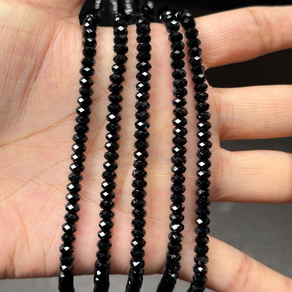 Handmade DIY Bracelets Materials 38cm Loose Spacer Beads Black Spinels Stone Beads Necklace