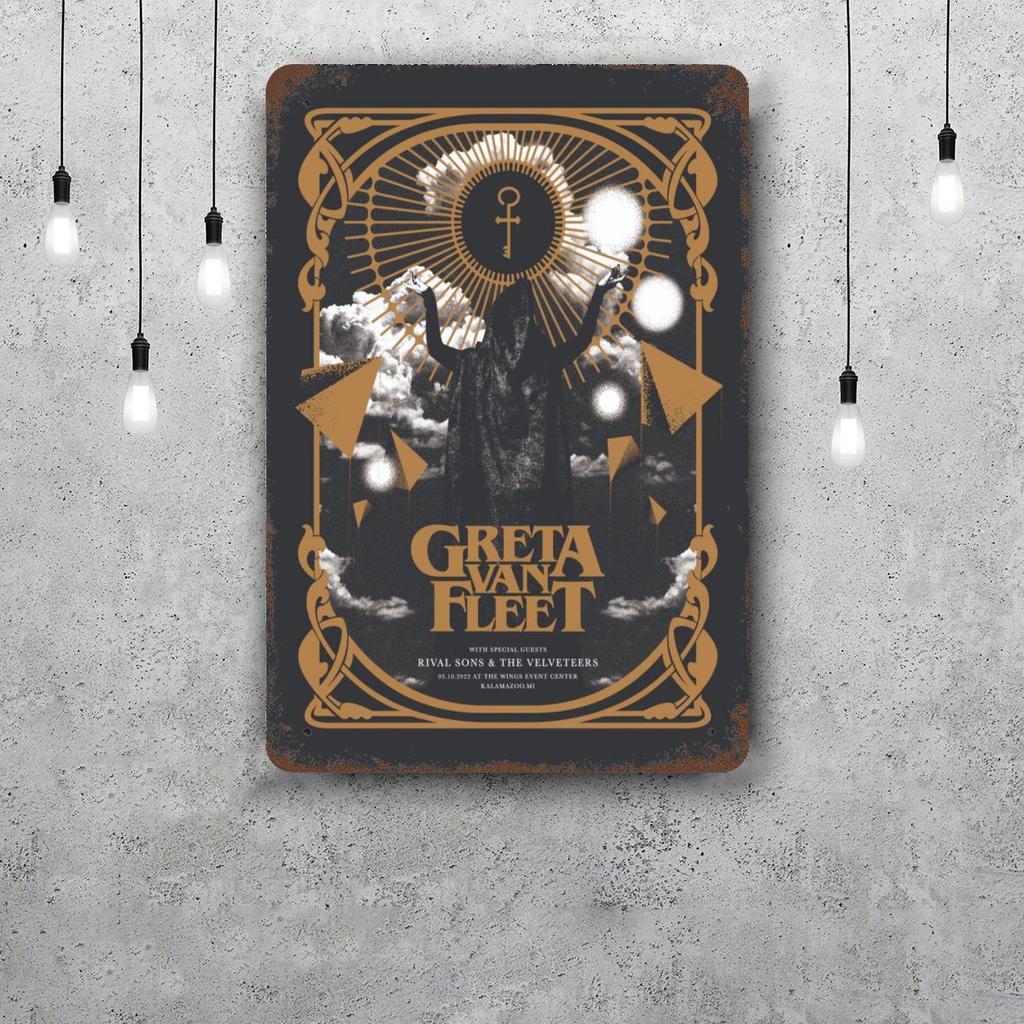 Greta Van Fleet Metal Signs Wall Decor Vintage Tin Signs Captain Metal Poster Decor for Bar Pub Club Wall Decoration