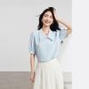 Damen V-Ausschnitt Chiffon Kurzarmbluse