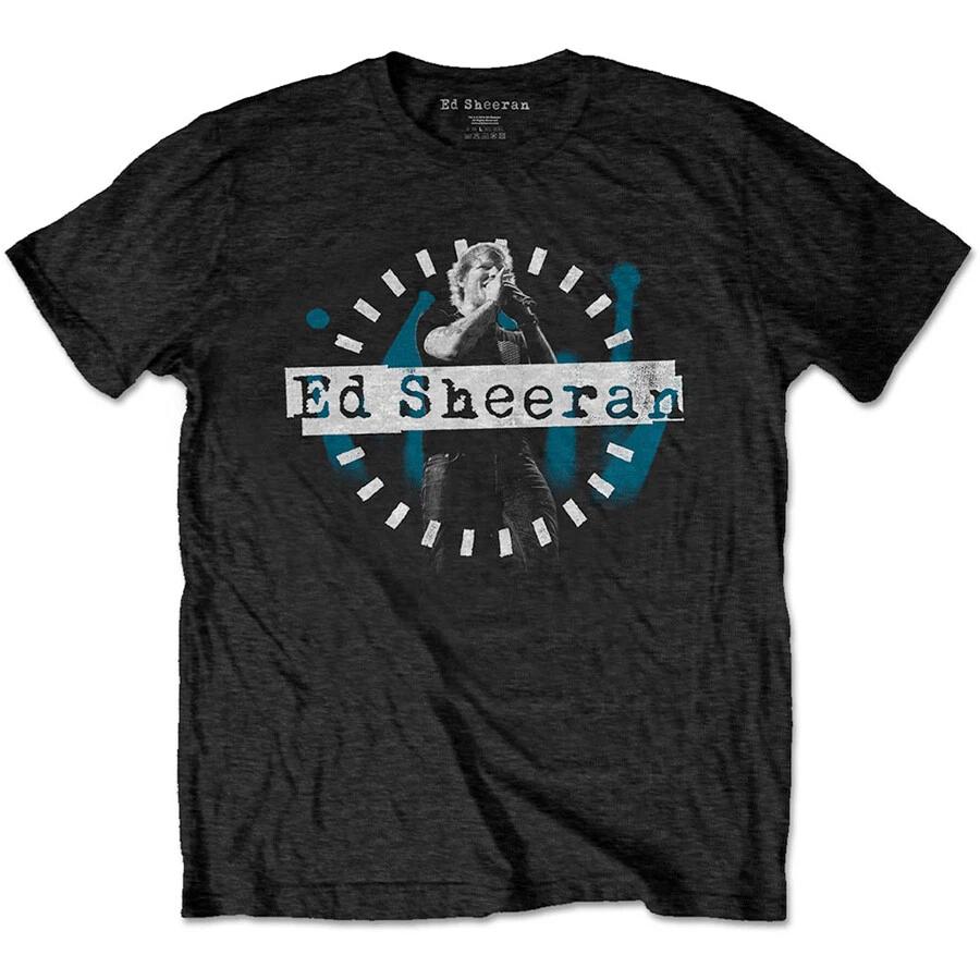 Ed Sheeran - Dashed Stage Photo - Black T-shirt XXXXL