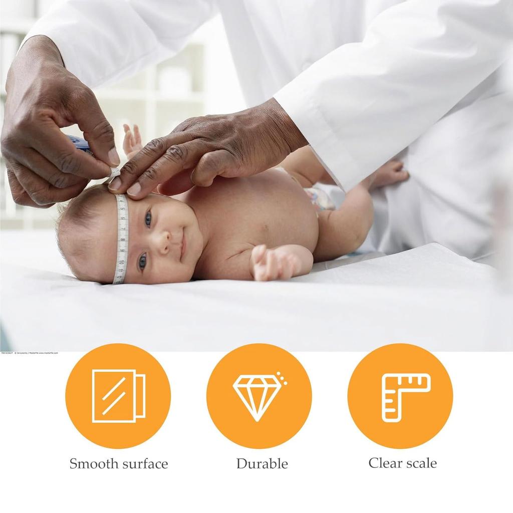 6pcs Head Circumference Tape Measure, Plastic Reusable Newborn Head Measuring Ruler for Baby Toddler Pediatrics Head Body Arm Measurement Tool