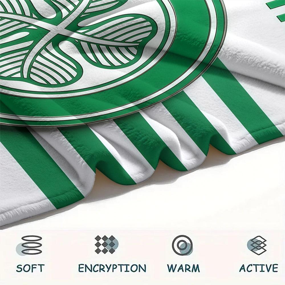 Custom Name,Celtic Football Club Printed Flannel Blanket, soft throw for bedroom sofa, washable, Christmas present, great gift.