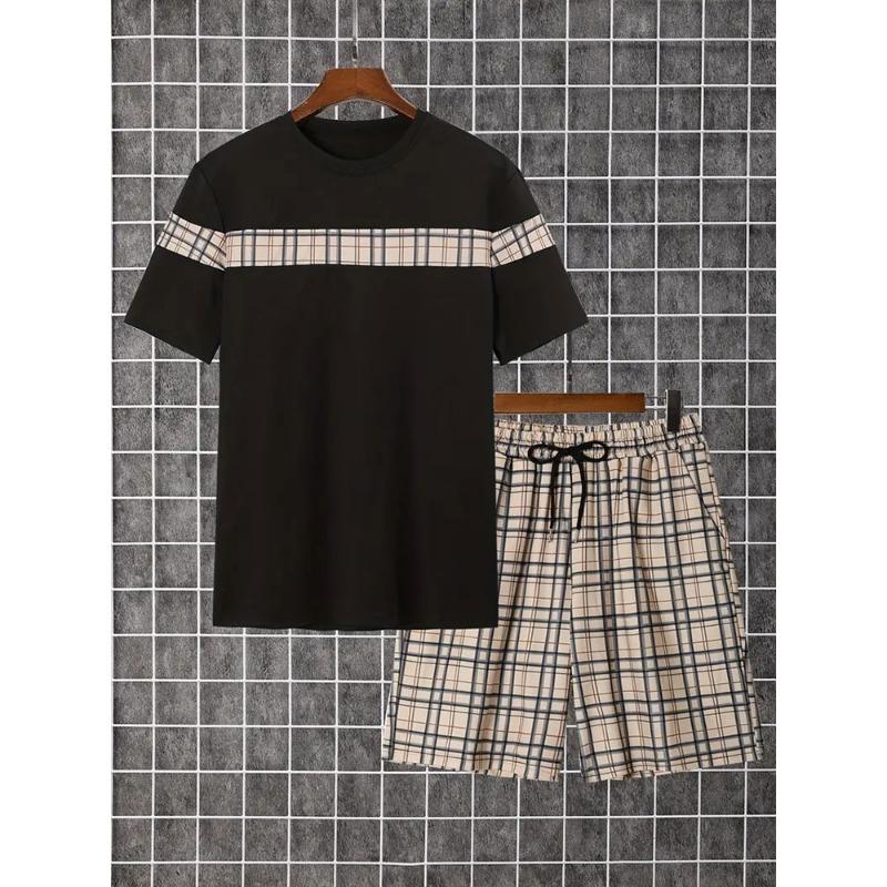 2024 New Summer Casual Men's Short-sleeved Top Outdoor Street Fashion Beach Shorts 3D Printed Men's T-shirt And Shorts Set