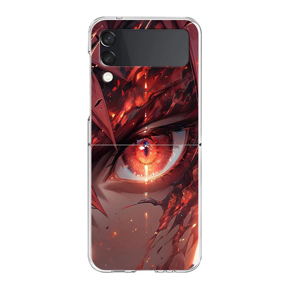 Handyhülle für Samsung Galaxy Z Flip 3 4 5 Transparent faltbar Hohe harte PC-Schale für Galaxy Z Flip 3 5 Cover Cartoon süße Augen Kunst
