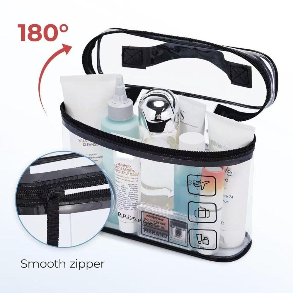 PVC New Clear Toiletry Bag Large Capacity Cosmetic Organizer Thickened Waterproof Travel Storage Bag