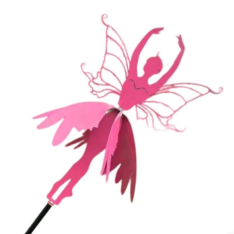 Y5JC Pinwheels for Yard and Garden Flower Fairy Dancing Wind Spinners Amidst Wind Spinners Garden Statue Metal Ballerinas