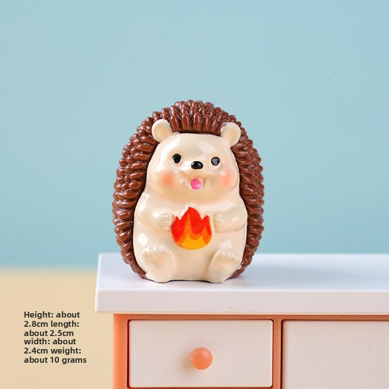 Miniature Landscape Hedgehog Decoration and Display - Cute Small Figurines, Realistic Animal Resin Handicrafts, Tabletop Ornaments