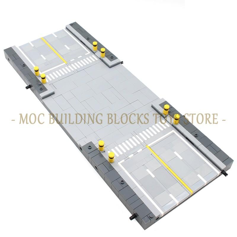 Moc Urban Transportation System Blocks City Traffic Network Signal Lights & Railway Public Building Bricks Creative Design Toys